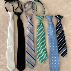 Boys' Assorted Necktie Set - Stripes & Dots - Blue, Green, Black, White